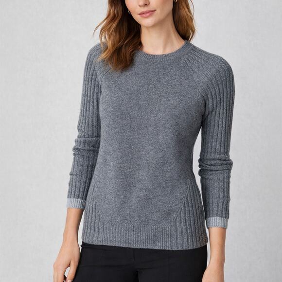 NAADAM Sweaters - Naadam 100% Cashmere Gray Ribbed Sleeve Sweater Size S
